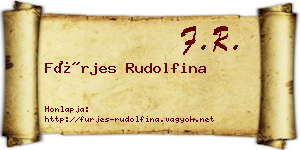 Fürjes Rudolfina névjegykártya